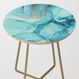 Abstract Turquoise Art Print By LandSartprints Side Table