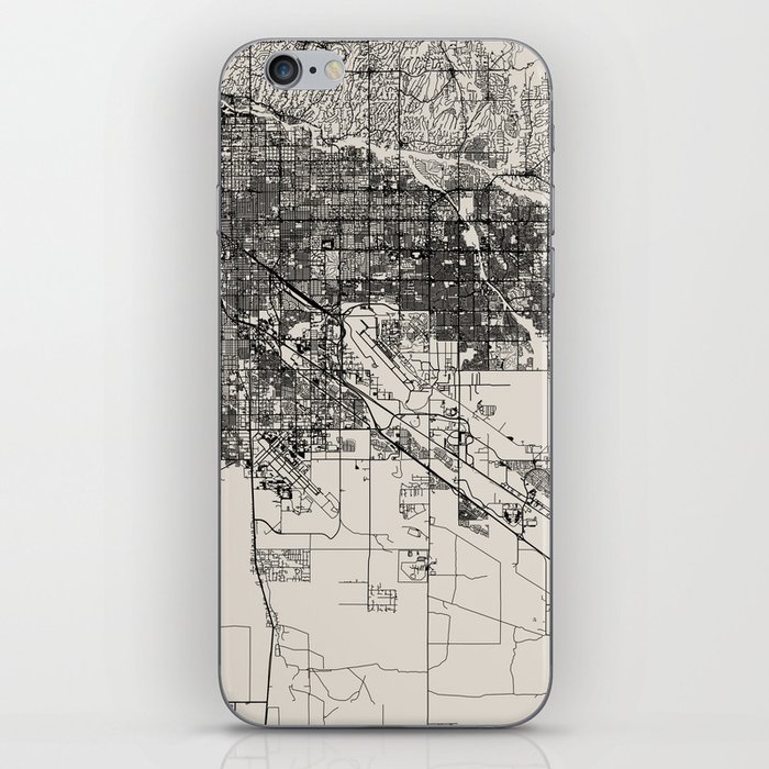 Tucson USA - City Map Drawing - Black & White Aesthetic iPhone Skin