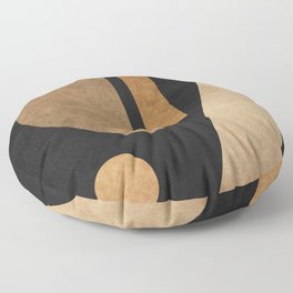 Geometric Harmony Black 02 - Minimal Abstract Floor Pillow