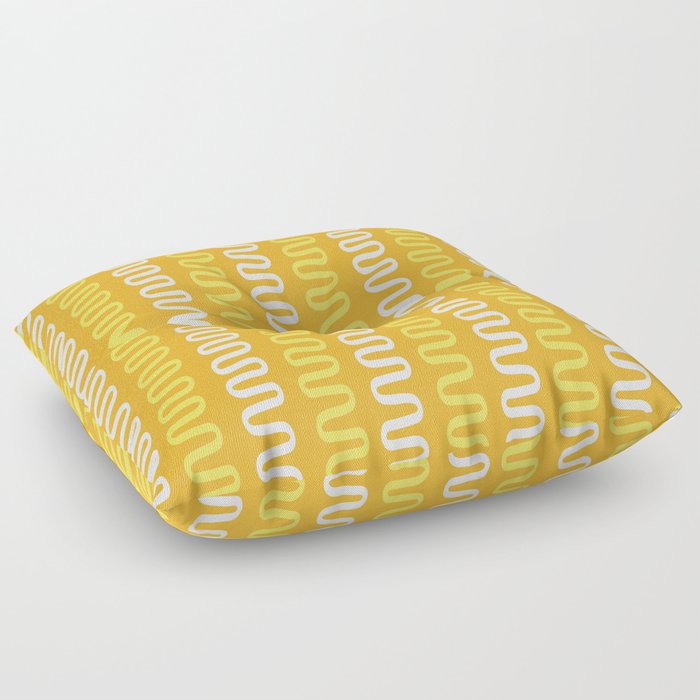 Abstract Shapes 235 in Mustard Yellow (Snake Pattern Abstraction) Floor Pillow