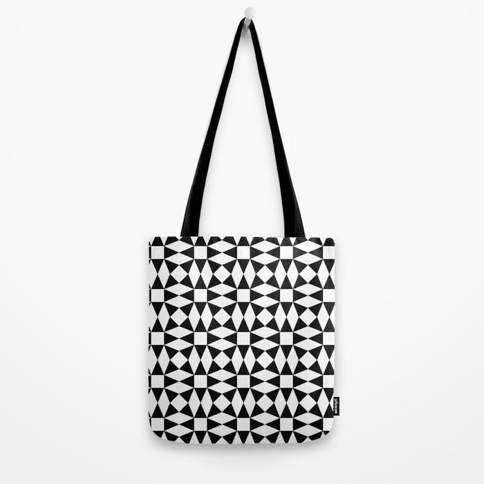 Black and white triangle pattern Tote Bag by davidzydd | Society6