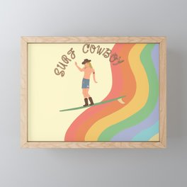 Rainbow Surf Cowboy Framed Mini Art Print