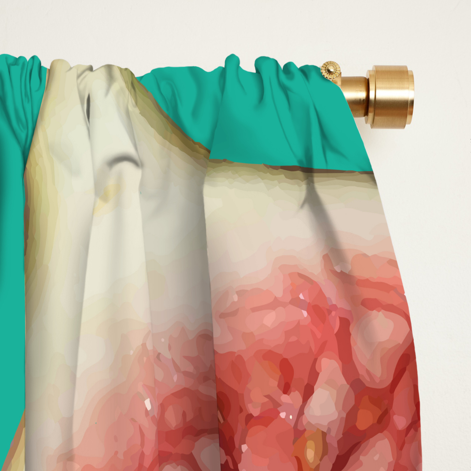 Big Figs Pattern Turquoise Blackout Curtain By Act Art Society6