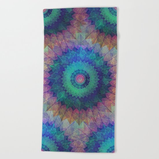 Leaf Mandala Beach Towel