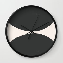 Black and White MidCentury Semi Circles  Wall Clock