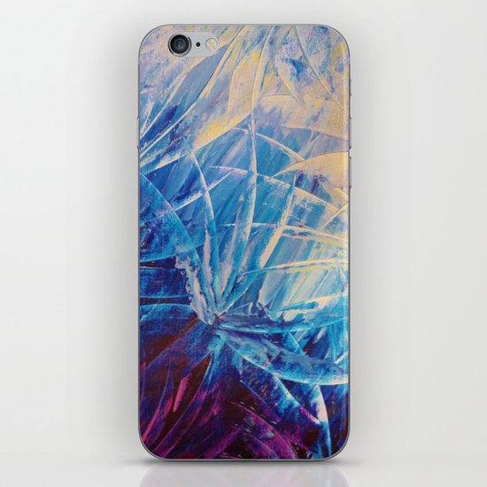 NIGHT FLOWERS - Beautiful Midnight Florals Feathers, Eggplant Lilac Periwinkle Cream Modern Abstract iPhone Skin