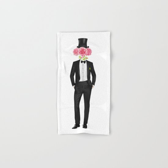 Gentleman with flowers Hand & Bath Towel