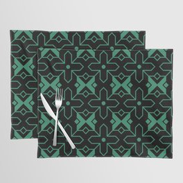 Antique seamless green background Islam cross star geometry Placemat