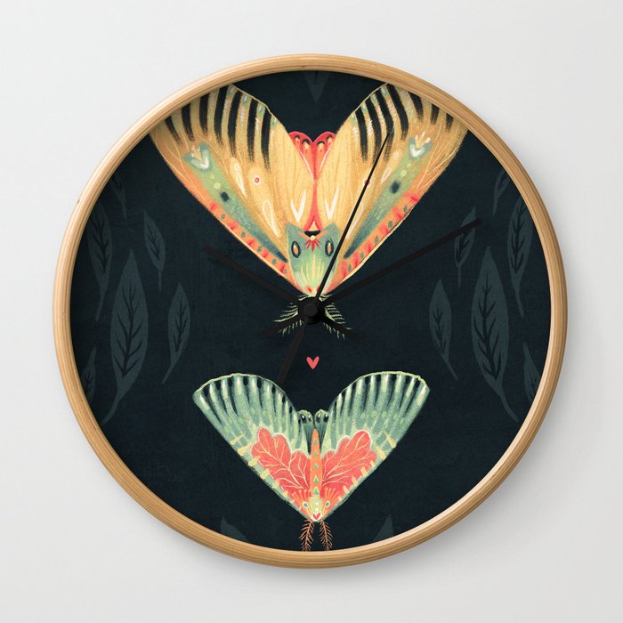 Moth Wings I Wall Clock
