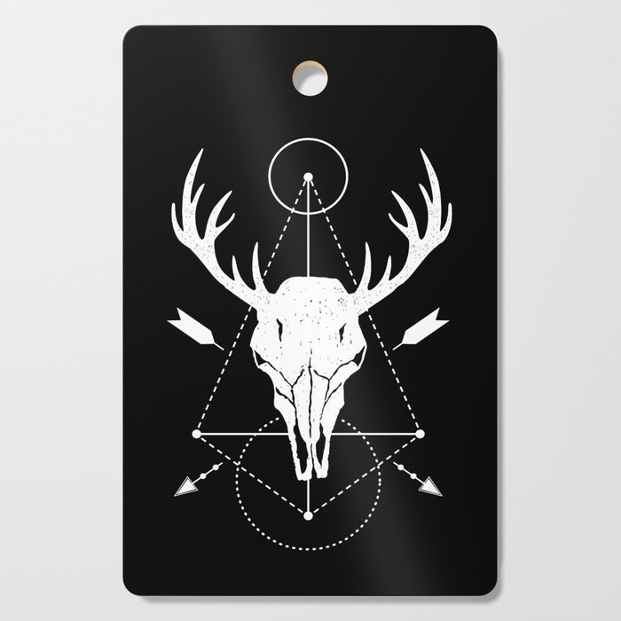 Modern Geometric Deer Skull Hunting Hunters Cutting Board