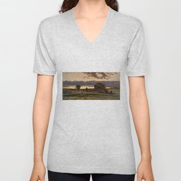 Sorrow by Joaquim Vayreda (1876) V Neck T Shirt