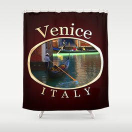 Gondoliers On A Venetian Canal Shower Curtain