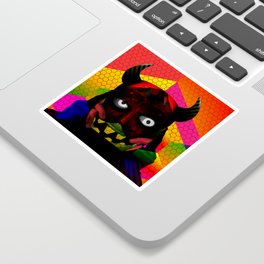Hexagon Devil Sticker
