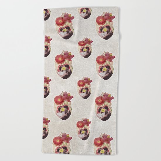 You Are in My Heart - floral version Beach Towel