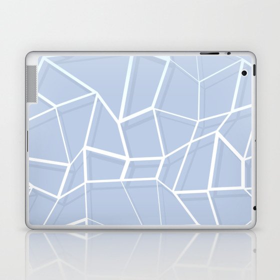 Floating Shapes Blue Mid Century Minimalism Painting Laptop & iPad Skin