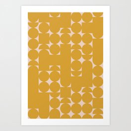 Midcentury Modern Geometric 01 Yellow Art Print