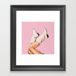 These Boots - Glitter Pink Framed Art Print