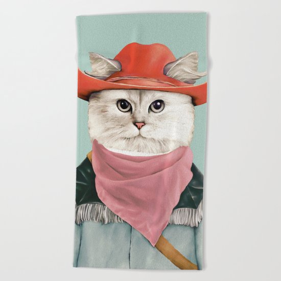 Rodeo Cat Beach Towel