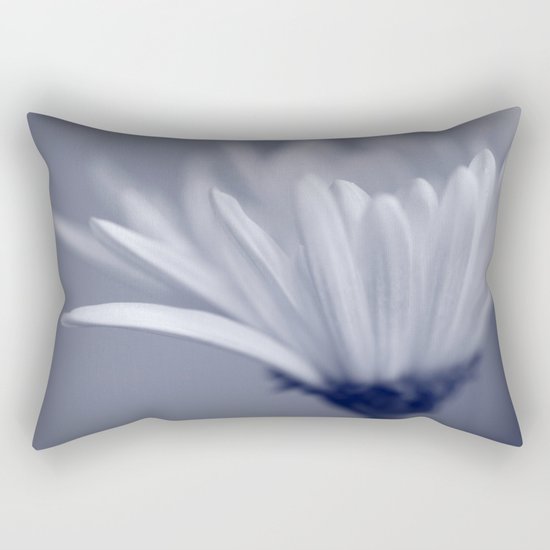 White Flower Macro Rectangular Pillow