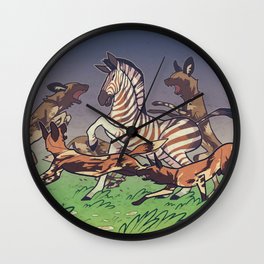 African Wild Dog Wall Clock