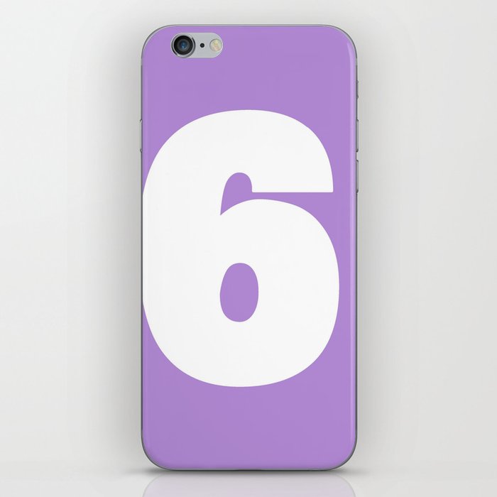 6 (White & Lavender Number) iPhone Skin