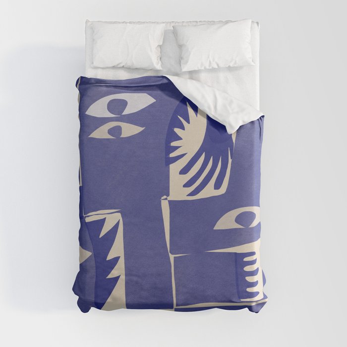 Blue abstract figurative 02 Duvet Cover
