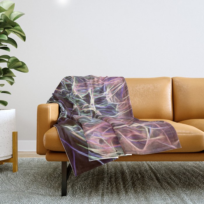 Desaturated Hot And Cold Abstraction Throw Blanket