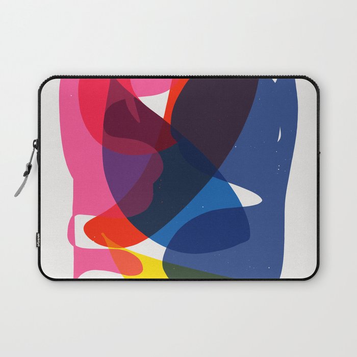 Abstract Shapes of Love Art Blue Pink Yellow Green Laptop Sleeve