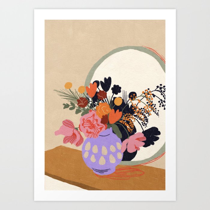 Flowers in the mirror #2 Art Print