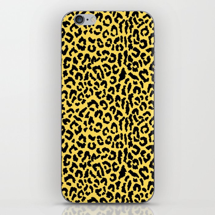 2000s leopard_black on yellow iPhone Skin