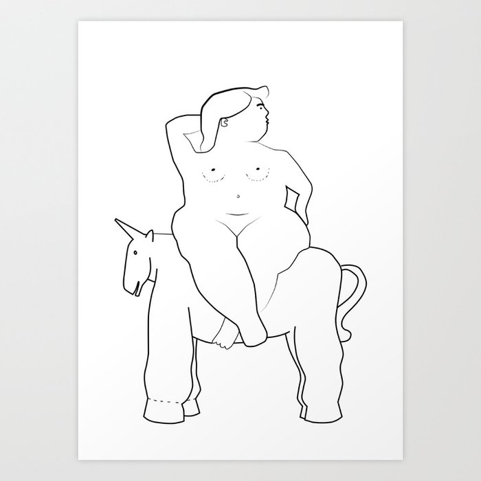 Colombia Botero statues Drawings _ A4 _ Illustration _ Black&White _ Travel _ South America _ Wall D Art Print