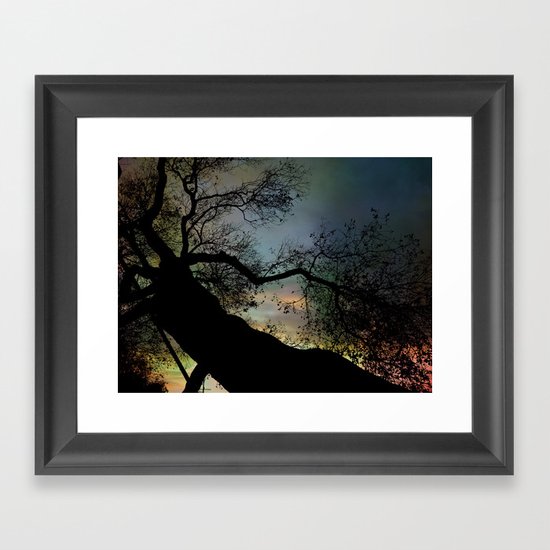Night Fall by The Tree Framed Art Print