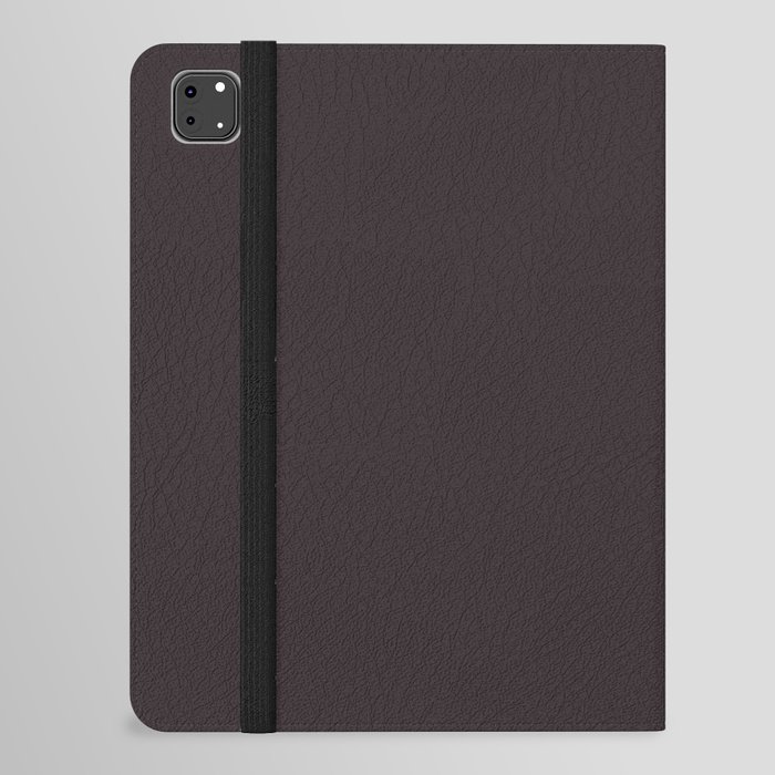 Dark Gray Brown Solid Color Pantone Black Bean 19-3909 TCX Shades of Black Hues iPad Folio Case