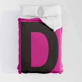 Letter D (Black & Magenta) Duvet Cover