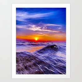sunset beach  Art Print