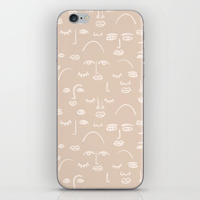 Abstract Face Boho Pattern Earthy Tones iPhone Skin