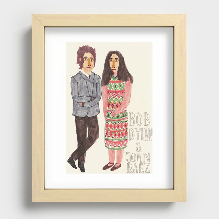 Bob Dylan & Joan Baez Recessed Framed Print