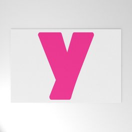 y (Dark Pink & White Letter) Welcome Mat