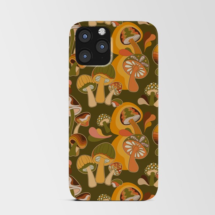 70s Mushroom, Retro Pattern iPhone Card Case