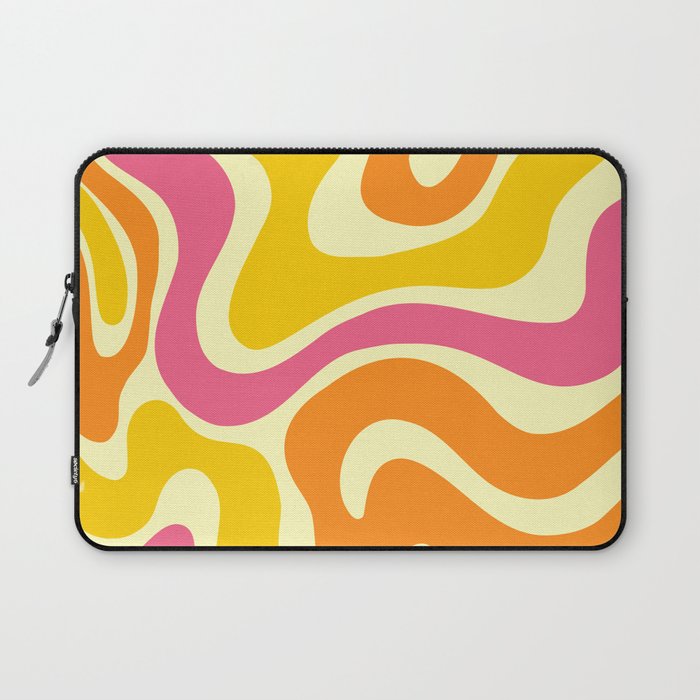 Warped Swirl Marble Pattern (pink/orange/yellow) Laptop Sleeve