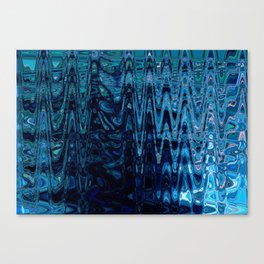 Blue Surreal Zigzag Pattern Canvas Print