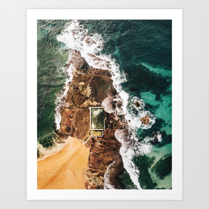 natural pool in manly beach australia Art Print