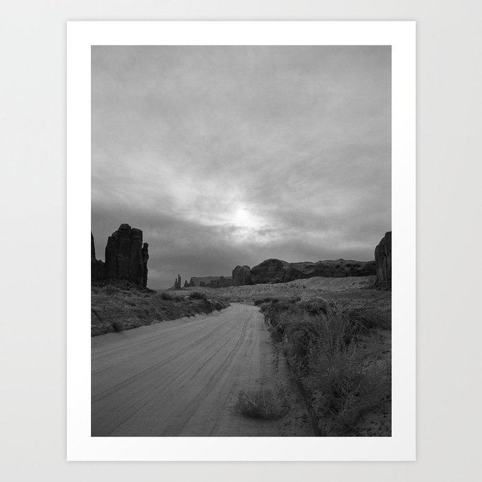 Monochrome Monument Valley IV on Film Art Print