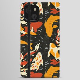 Koi in Black Water iPhone Wallet Case