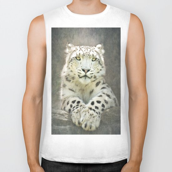 Snow Leopard Biker Tank