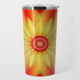 abstract image mystical old Russian sun yellow orange color mysticism Indian motif or Chinese Travel Mug