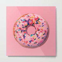 Pink Donut Metal Print | Pop Art, Graphic Design, Abstract, Love 