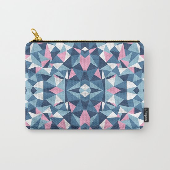 Abstract Collide Blue and Pink Carry-All Pouch