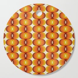 Orange, Brown, and Ivory Retro 1960s Wavy Pattern Cutting Board