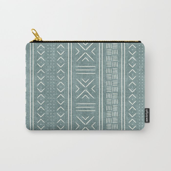 dusty blue mud cloth Carry-All Pouch